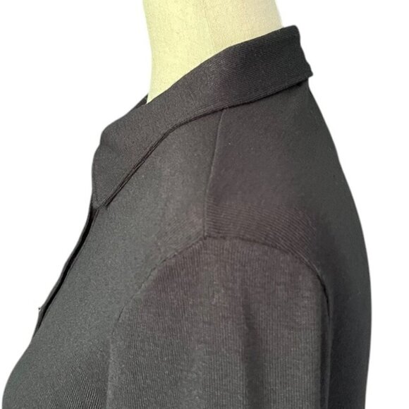 rag & bone Lea Polo Shirt Long Sleeves 5 Buttons Black Size Large MSRP $158 NWT - Picture 7 of 15